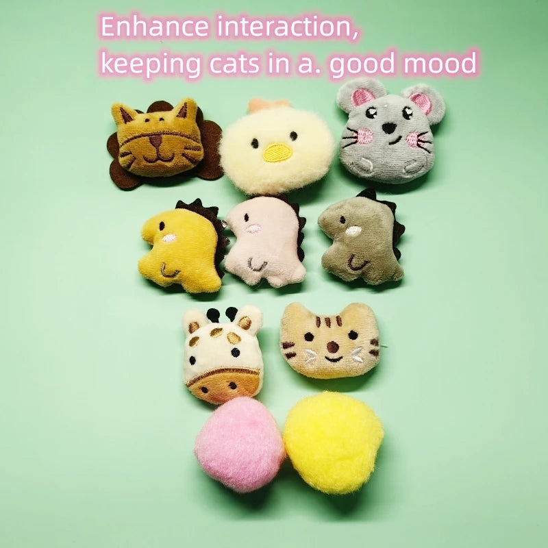 Pet Plush Toy Set Cat Toy With Catmint Kitten Plush Catnip Toy With Scent Cat Mini Catnip Toy Teeth Chewing Grinding Pet Supply