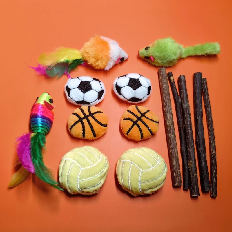 Pet Plush Toy Set Cat Toy With Catmint Kitten Plush Catnip Toy With Scent Cat Mini Catnip Toy Teeth Chewing Grinding Pet Supply