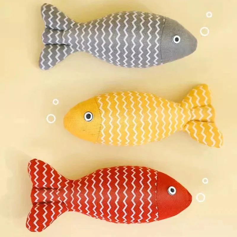 Interactive Simulation Fish Cat Mint Fidget Toys Stuffed Playing Toy for Cat Kitten MADDEN Cat Fish Toy Cat Scratcher Catnip Toy