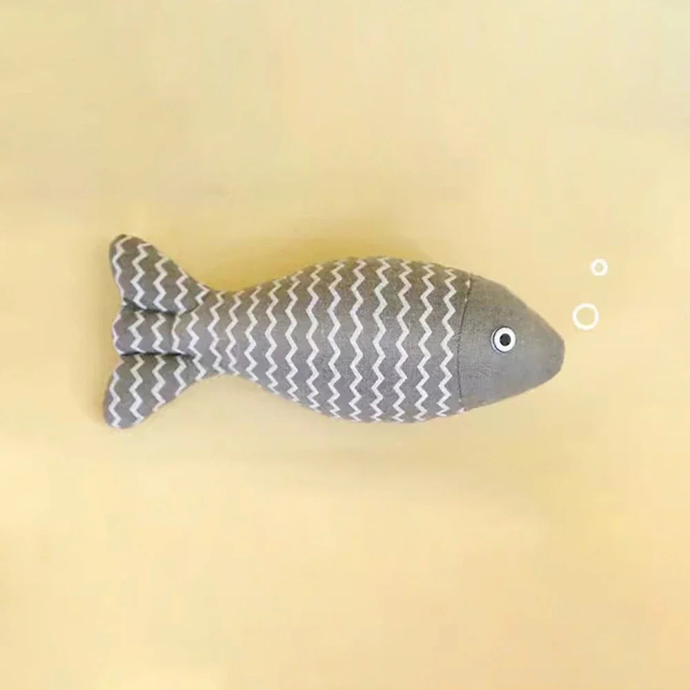 Interactive Simulation Fish Cat Mint Fidget Toys Stuffed Playing Toy for Cat Kitten MADDEN Cat Fish Toy Cat Scratcher Catnip Toy