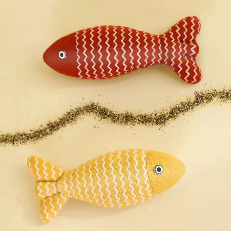 Interactive Simulation Fish Cat Mint Fidget Toys Stuffed Playing Toy for Cat Kitten MADDEN Cat Fish Toy Cat Scratcher Catnip Toy