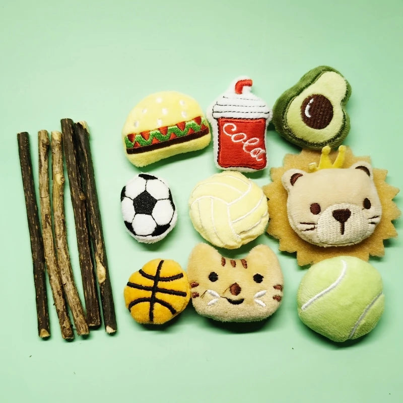 Pet Plush Toy Set Cat Toy With Catmint Kitten Plush Catnip Toy With Scent Cat Mini Catnip Toy Teeth Chewing Grinding Pet Supply