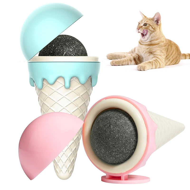 Ice Cream Cat Mint Two Color Toys Self High Grinding And Teeth Cleaning Pet Zhuanzhuan Le Sweet Cone Kitten To Relieve Bored