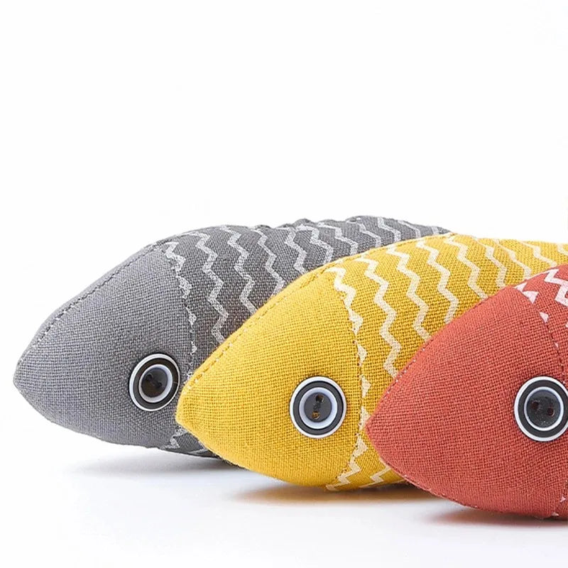 Interactive Simulation Fish Cat Mint Fidget Toys Stuffed Playing Toy for Cat Kitten MADDEN Cat Fish Toy Cat Scratcher Catnip Toy
