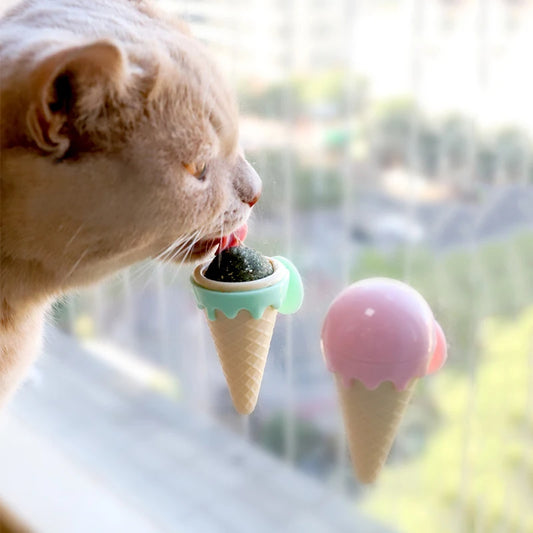 Ice Cream Cat Mint Two Color Toys Self High Grinding And Teeth Cleaning Pet Zhuanzhuan Le Sweet Cone Kitten To Relieve Bored