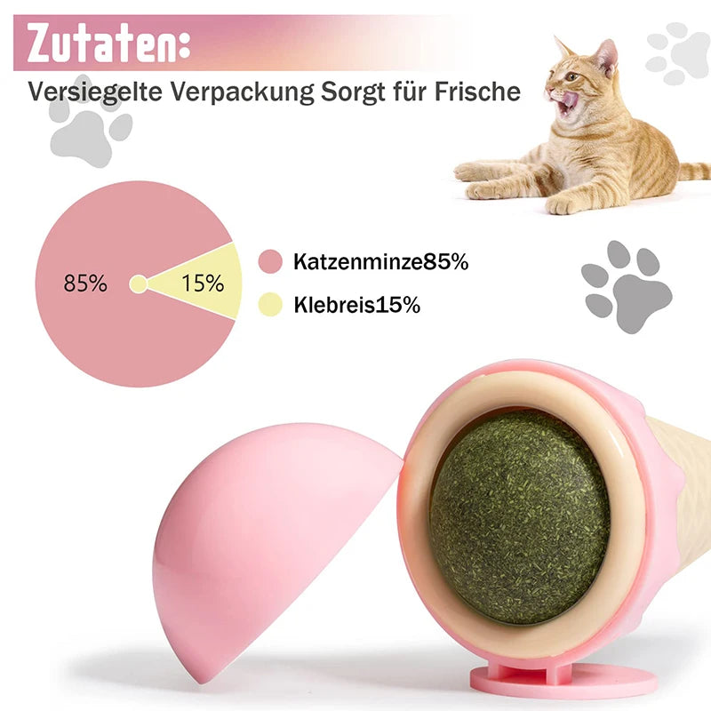 Ice Cream Cat Mint Two Color Toys Self High Grinding And Teeth Cleaning Pet Zhuanzhuan Le Sweet Cone Kitten To Relieve Bored