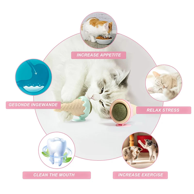 Ice Cream Cat Mint Two Color Toys Self High Grinding And Teeth Cleaning Pet Zhuanzhuan Le Sweet Cone Kitten To Relieve Bored
