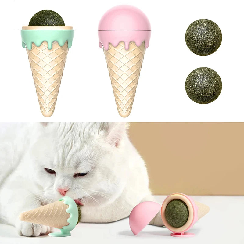 Ice Cream Cat Mint Two Color Toys Self High Grinding And Teeth Cleaning Pet Zhuanzhuan Le Sweet Cone Kitten To Relieve Bored