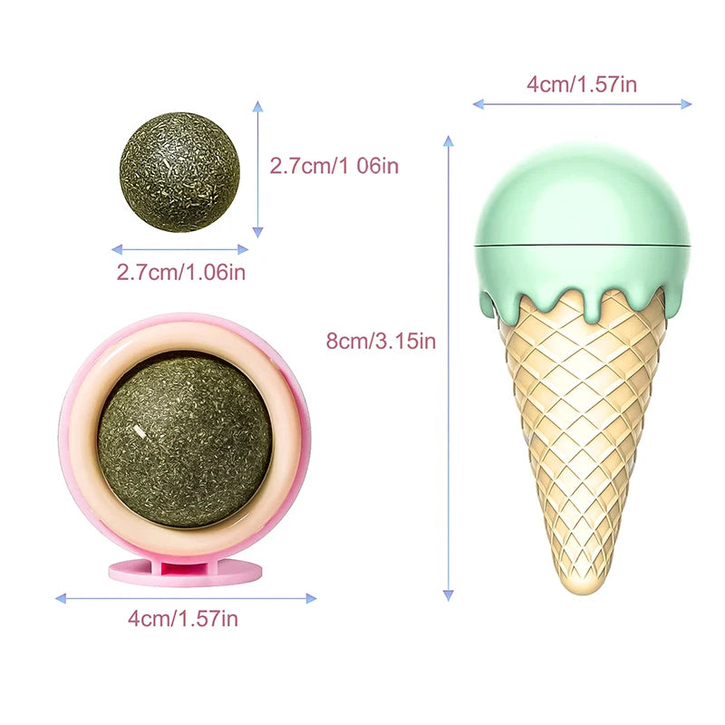 Ice Cream Cat Mint Two Color Toys Self High Grinding And Teeth Cleaning Pet Zhuanzhuan Le Sweet Cone Kitten To Relieve Bored